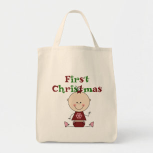 Bolsa Tote Baby Girl First Christmas T-shirts e presentes