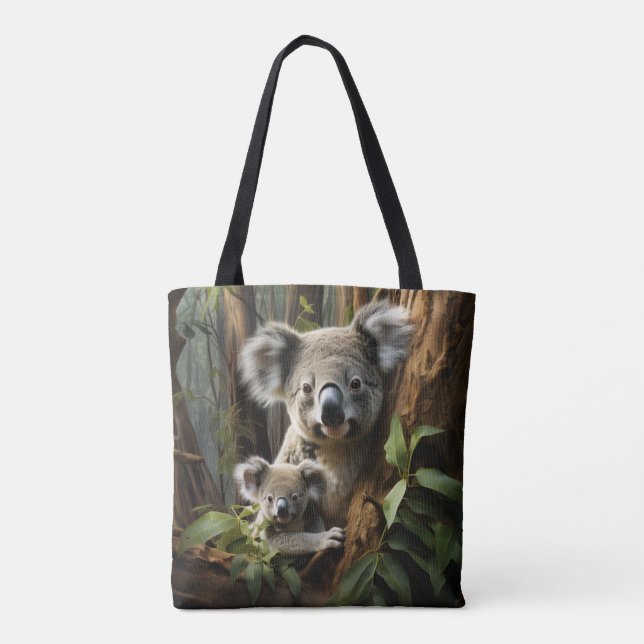 Bolsa Tote Baby Koala Bear e mamãe (Verso)
