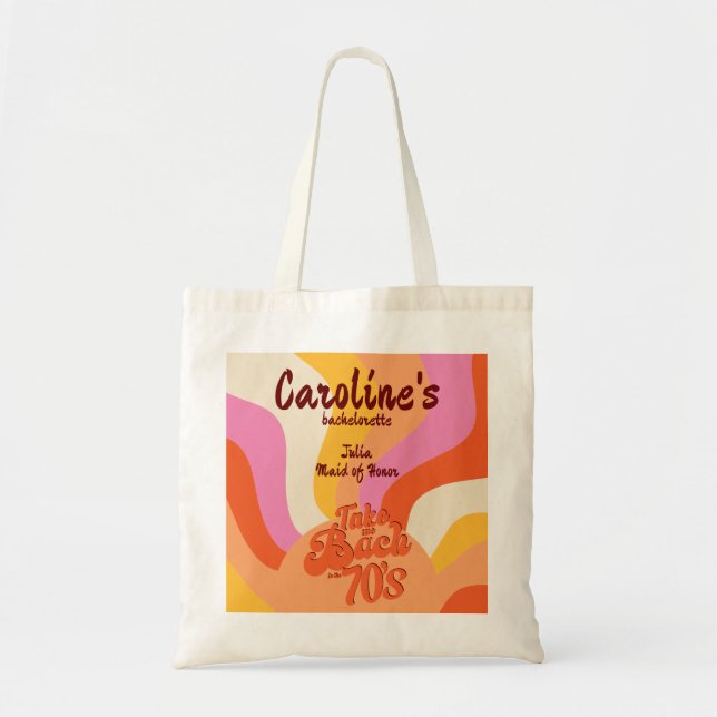 Bolsa Tote Bach à Bachelorette Sunset Retro Groovy, 70 (Frente)