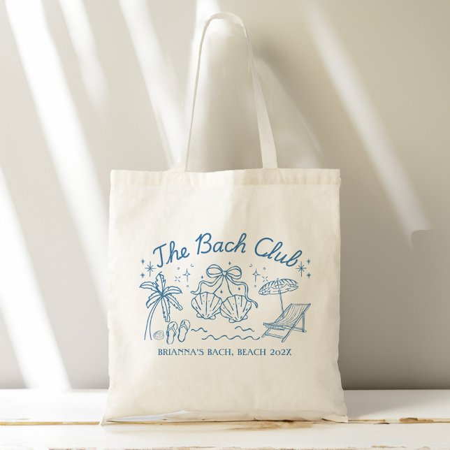 Bolsa Tote Bach club beach seashells bridesmaids gifts custom (Bach club beach seashells bachelorette party favors personalized bridesmaids gifts custom tote bag)