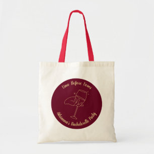 Bolsa Tote Bachelorette Burgundy Vino Antes Das Velas