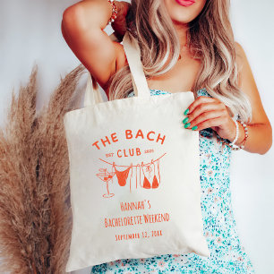Bolsa Tote Bachelorette Laranja Desenhada À Mão Branca