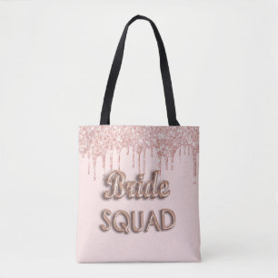 Bolsa Tote Bachelotette brilhante rosa dourado cor-de-rosa