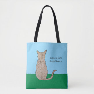 Bolsa Tote Back of Cat-Cats such deep thinkers