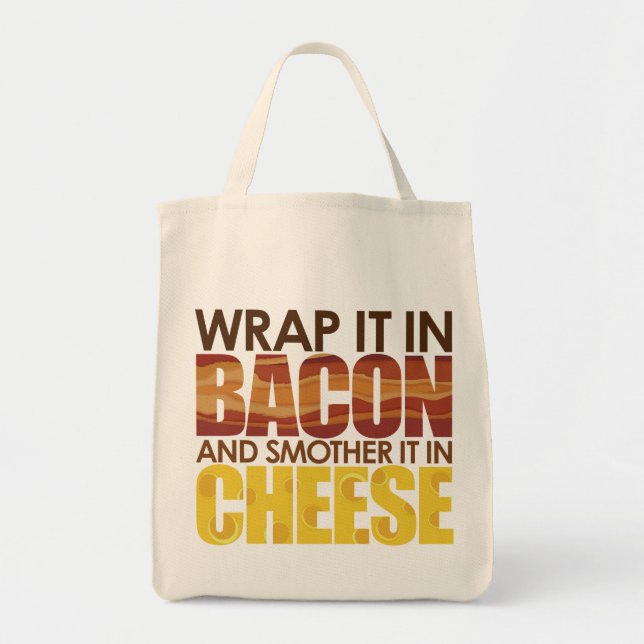 Bolsa Tote Bacon e Queijo, POR FAVOR! (Frente)