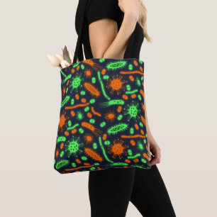 Bolsa Tote Bactéria Brilhante Microorganismo laranja tóxico v