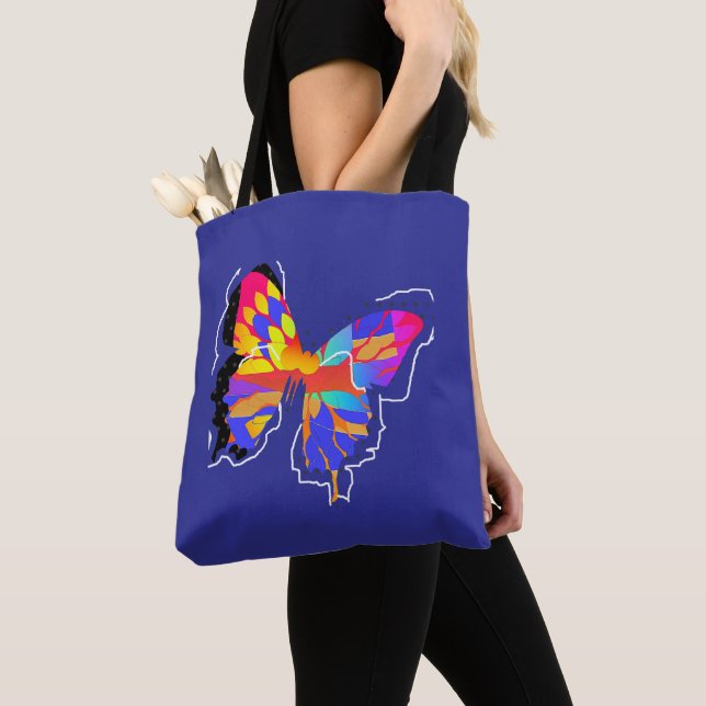 Bolsa Tote Bag Azul-Borboleta (Close Up)