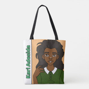 Bolsa Tote Bag Biblioteca da Escola de Nomes de Menina Negra
