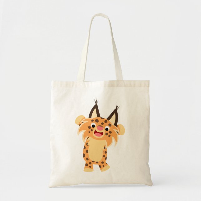 Bolsa Tote Bag Bobcat Cartoon Cute Spunky (Frente)