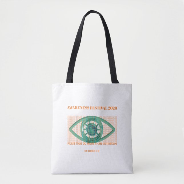 Bolsa Tote BAG (branco) do Festival de Cinema de Consciência (Frente)