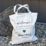 Bolsa Tote Bag de Boas-vindas, Teal de Cinzas de Destino do H<br><div class="desc">Encham esta mala adorável com as suas guloseimas favoritas para receber convidados para o seu casamento!</div>