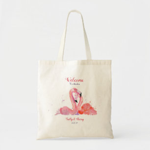 Bolsa Tote Bag de Bote de Bote de Praia Rosa Flamingos