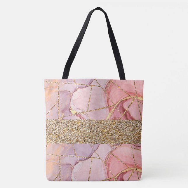 Bolsa Tote Bag de Compras de Acessórios Luminosos Rosa (Frente)