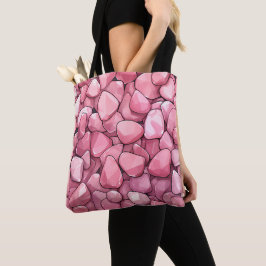 Bolsa Tote Bag de Compras de Pedras Rosa Moderna