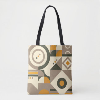 Bolsa Tote Bag de Compras Geométricas do Tom Retroativo Moder