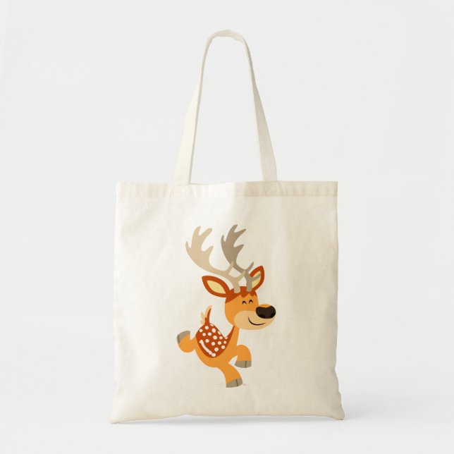 Bolsa Tote Bag de Deer Deer de Gamboling de Cartoon (Frente)