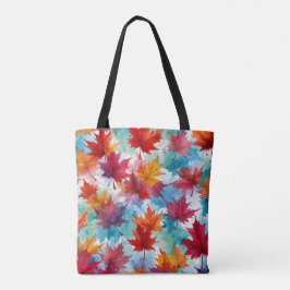 Bolsa Tote Bag de Design de Aquarela Folha de Mapeamentos