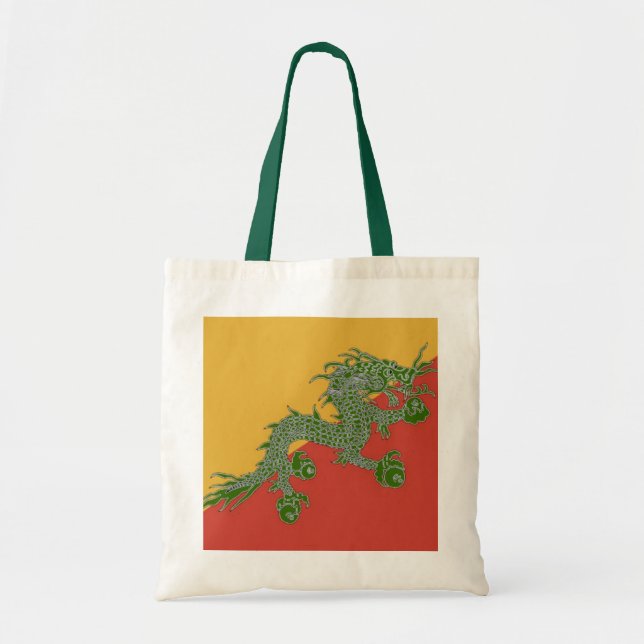 Bolsa Tote Bag de Dragão Verde (Frente)
