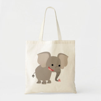 Bolsa Tote Bag de elefante de cartoon gira