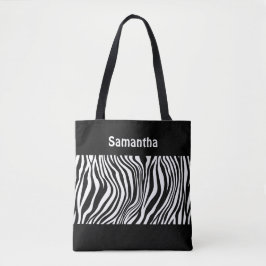Bolsa Tote Bag de ferramenta de impressão de zebra branca esc