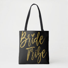 Bolsa Tote Bag de Festa de casamento Negra e Dourada Tribo