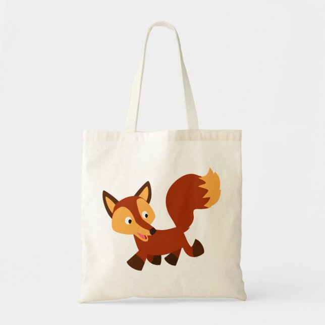 Bolsa Tote Bag de Fox Fox Feliz Cartoon (Frente)