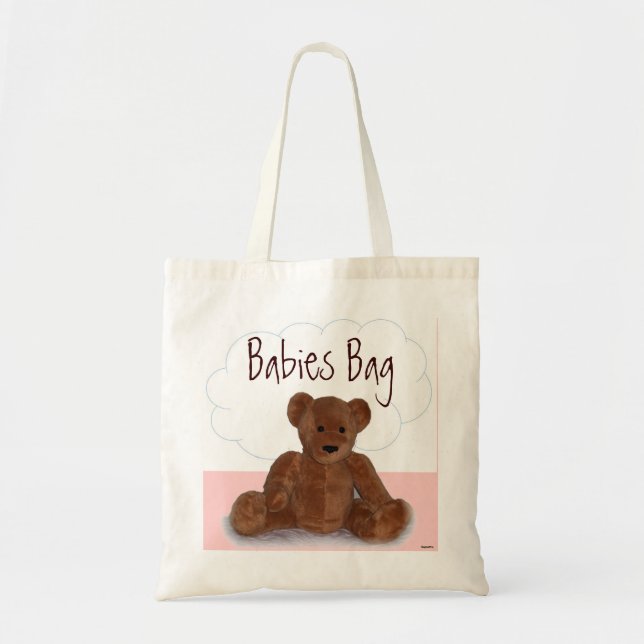 Bolsa Tote Bag de Fralda de Bebês Rosa (Frente)