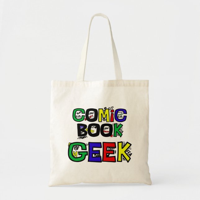 Bolsa Tote Bag de Geek da revista em quadrinhos (Frente)