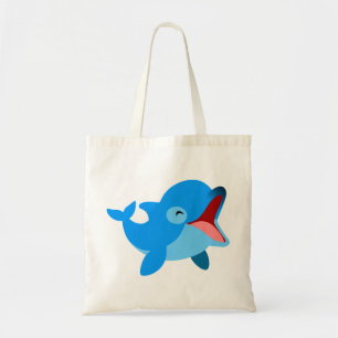 Bolsa Tote Bag de golfinhos de cartoon gira