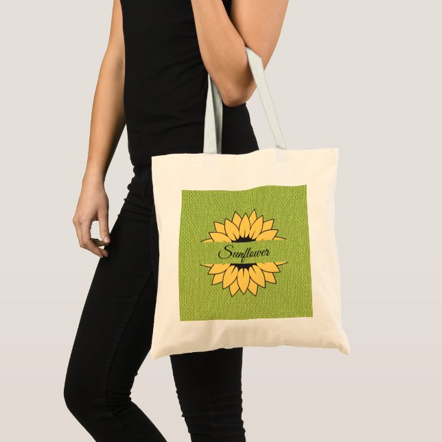 Bolsa Tote Bag de impressão de Tota de girassol verde persona (Frente (produto))