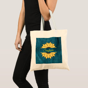Bolsa Tote Bag de impressão de Tota de Tota de Girassol Azul