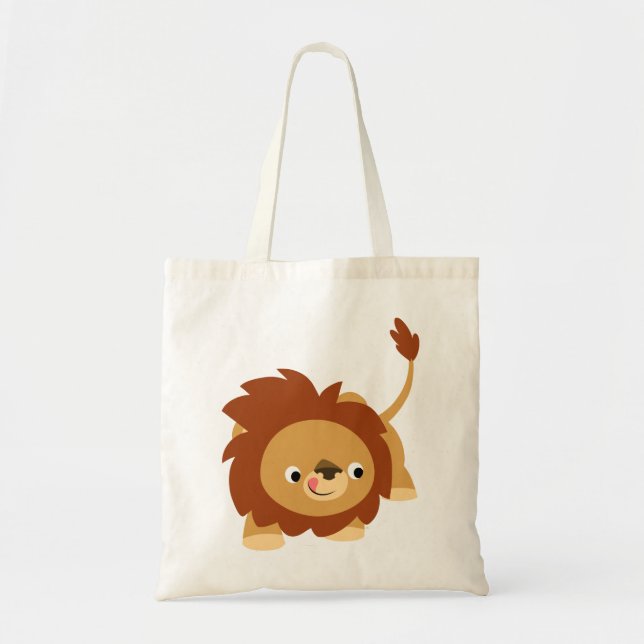 Bolsa Tote Bag de Leão de Cartoon Bonito (Frente)