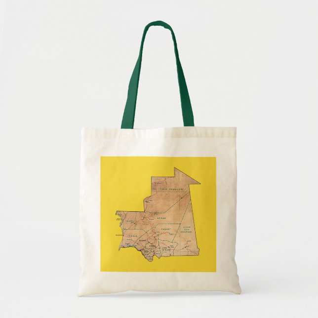 Bolsa Tote Bag de Mapa da Mauritânia (Frente)