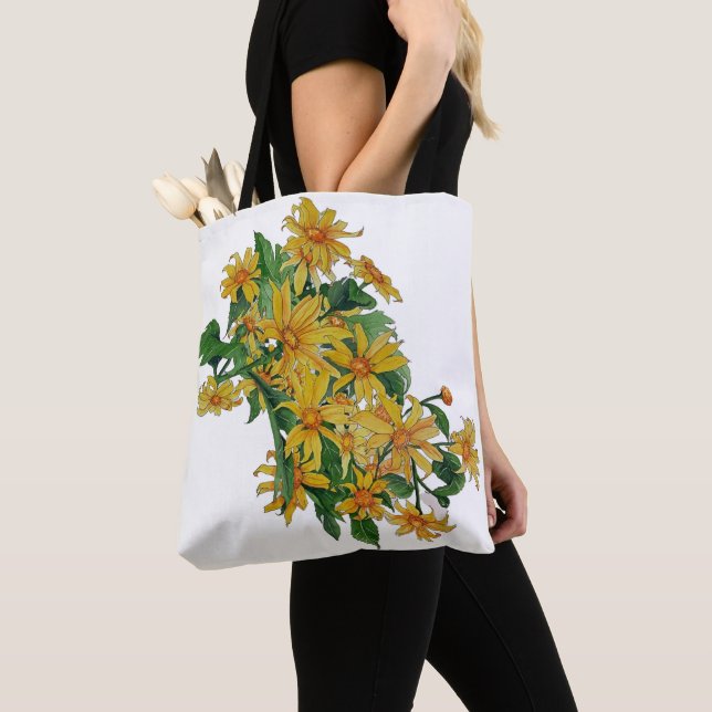 Bolsa Tote Bag de margarida amarela (Close Up)