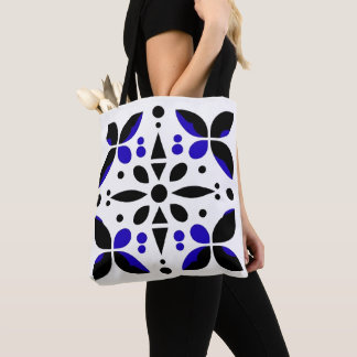 Bolsa Tote Bag de Padrão de Azulejo Clássico do Cobalt