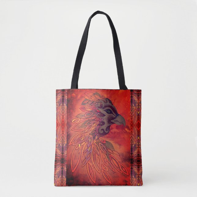 Bolsa Tote Bag de Pássaro Phoenix (Frente)