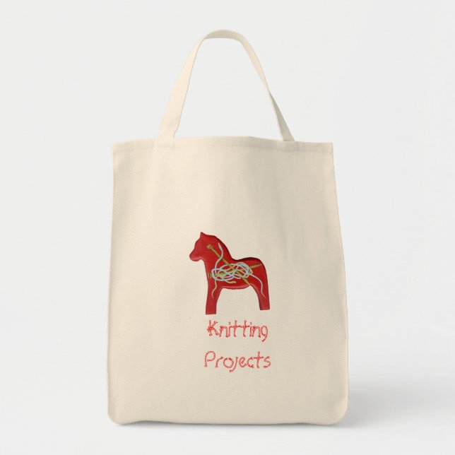 Bolsa Tote Bag de Projetos de tricô (Frente)