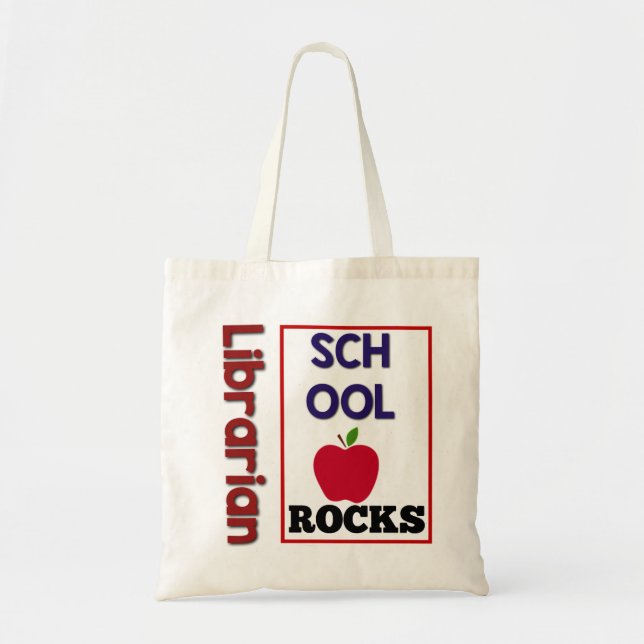 Bolsa Tote Bag de Rochas na Escola da Bibliotecária (Frente)