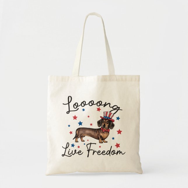 Bolsa Tote Bag de Toque de Liberdade Longa Vida Curta (Frente)