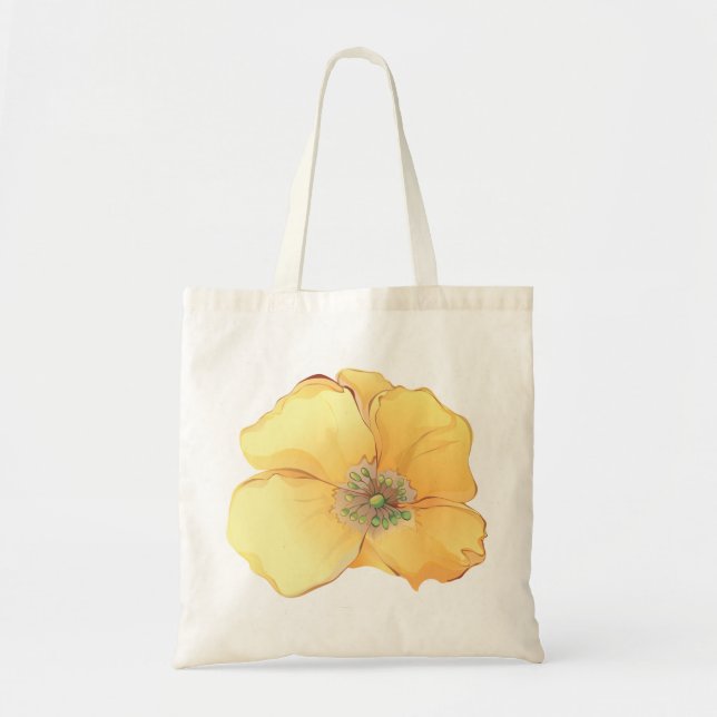 Bolsa Tote Bag de Toque de Manutenção da Aquarela Florals (Frente)