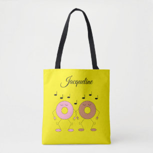 Bolsa Tote Bag de Toques Amarelo das Rosquinhas dançantes
