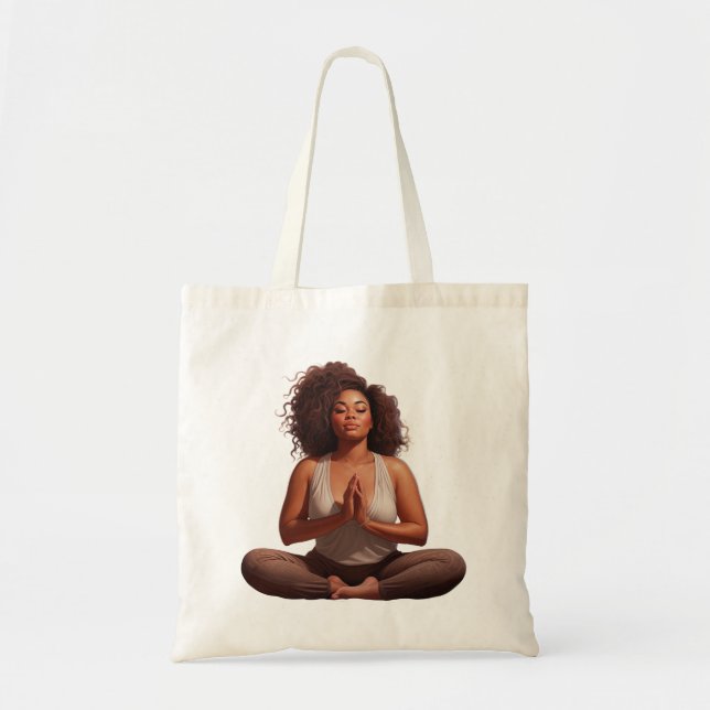 Bolsa Tote Bag de Toques de Meditação Personalizada (Frente)