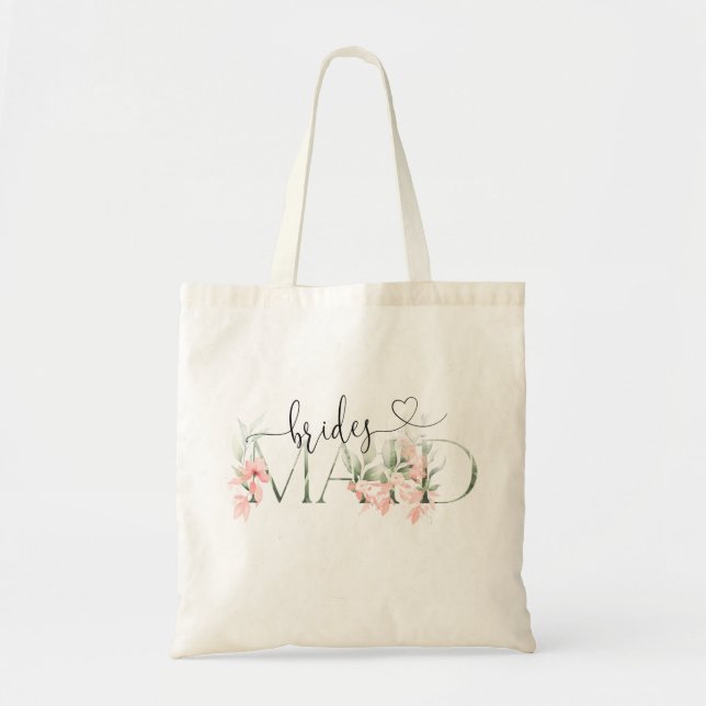 Bolsa Tote Bag de Toques de Proposta da Bridesmaid Blush (Frente)
