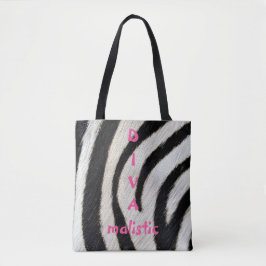 Bolsa Tote Bag de Tota de Impressão Zebra DIVAmalística