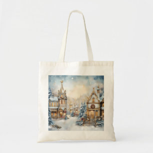 Bolsa Tote Bag de Tote da Cena de natais vintages