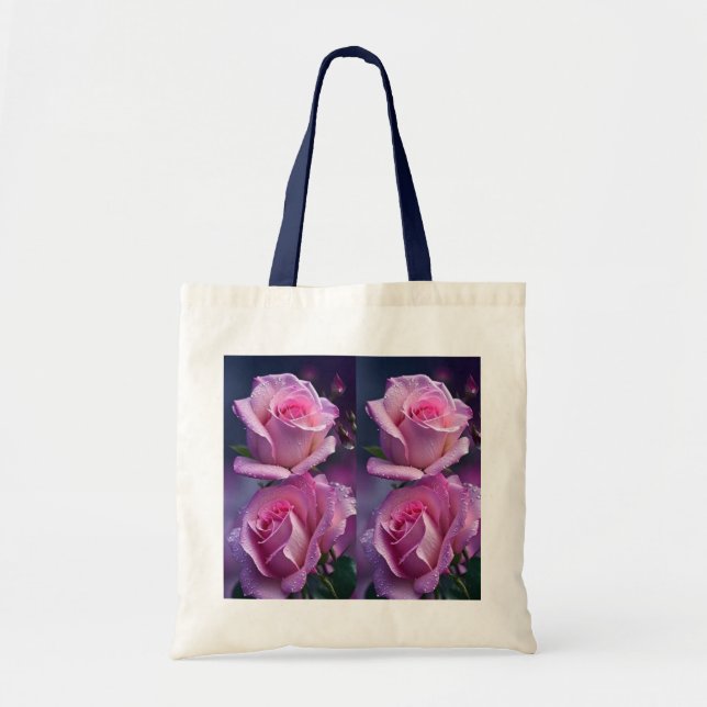 Bolsa Tote Bag de Tote de Imagem de Rosa Elegante (Frente)