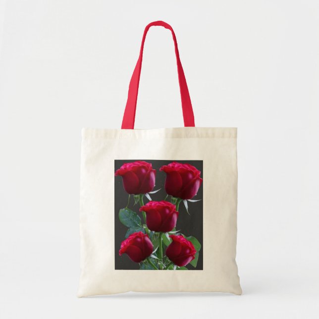 Bolsa Tote Bag de Tote de Imagem de Rosas Elegantes (Frente)
