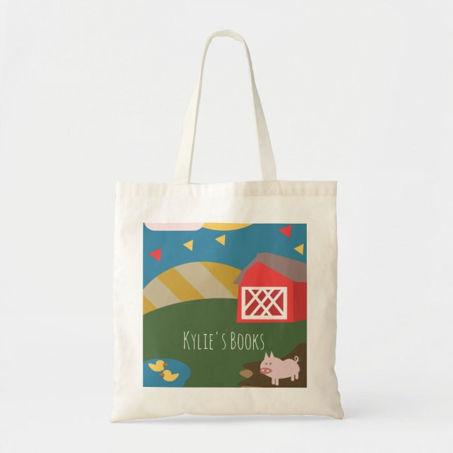 Bolsa Tote Bag de Tote do Livro de Biblioteca de Ilustração d (Frente)