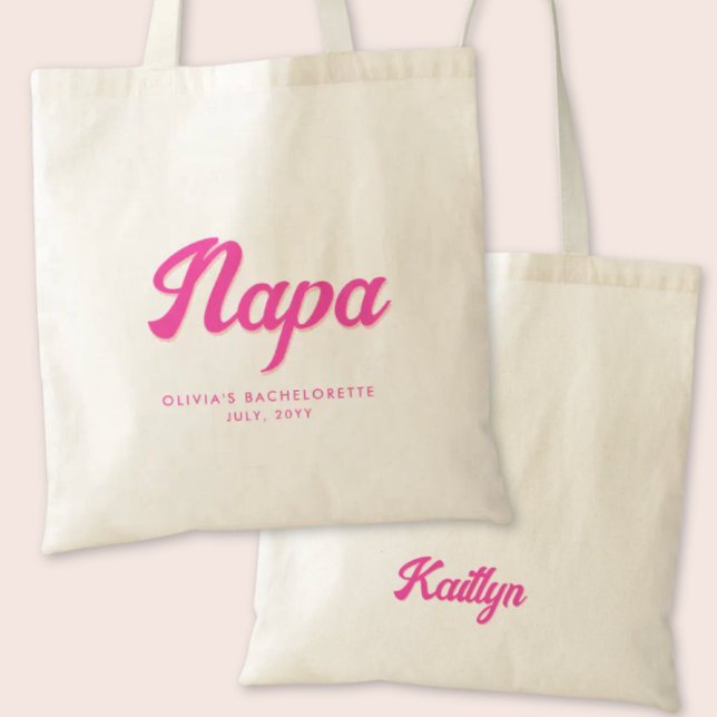 Bolsa Tote Bag de Tote Personalizada da Festa de solteira Nap (Napa Bachelorette Party Tote Bag)