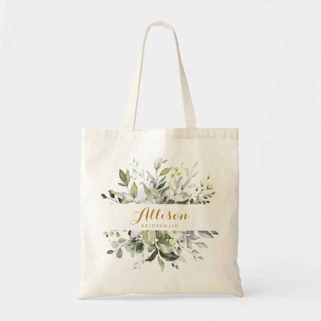 Bolsa Tote Bag de Tote Personalizada por Bridesmaid (Frente)